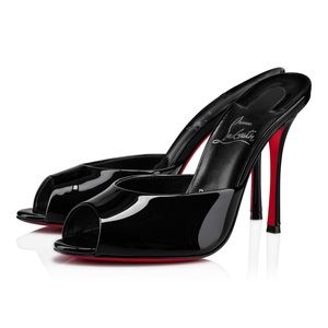 Christian Louboutin Me Dolly 100mm Mules- Patent calf- Black size 39 or 9